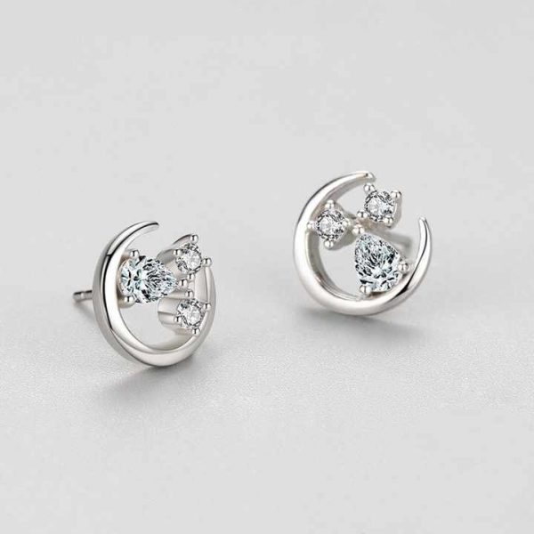Crystal Zirconia Stud Accesorios De Mujer Sterling Silver 925 Jewellery Earrings Silver