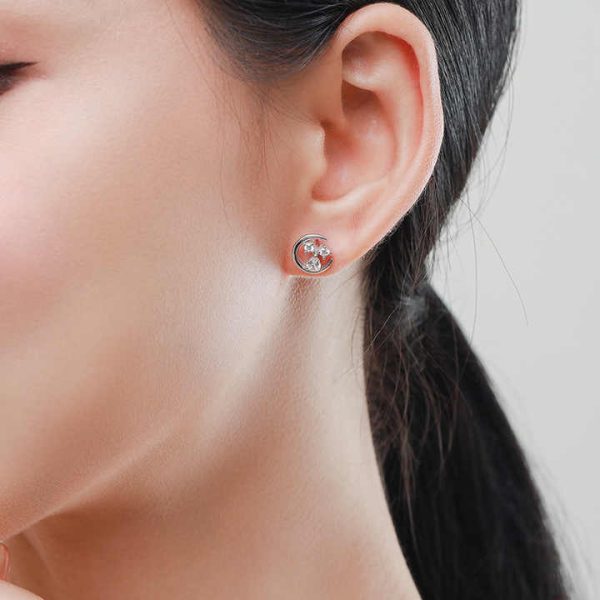 Crystal Zirconia Stud Accesorios De Mujer Sterling Silver 925 Jewellery Earrings Silver