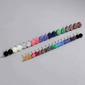 Cute Geometric 925 Sterling Silver Gold Plated Agate Stud Earrings for Women