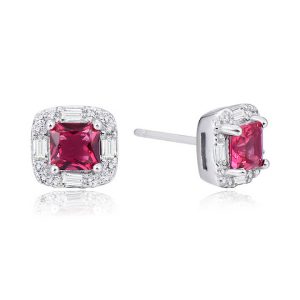 Custom Logo 925 Sterling Silver Stud Earrings with Crystal Rhinestone Inlay for Women