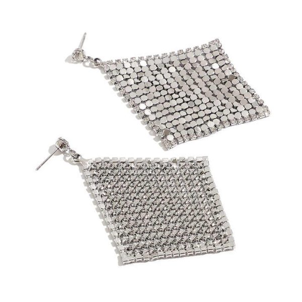 LUOYAN Fashion Crystal Rhinestone Stud Earrings Super Bling Diamond Paillette Rhinestones Sequins Drop Earrings