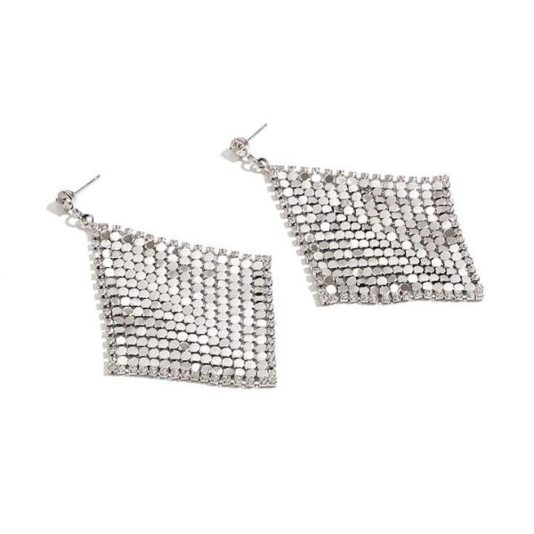 LUOYAN Fashion Crystal Rhinestone Stud Earrings Super Bling Diamond Paillette Rhinestones Sequins Drop Earrings