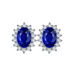 Classic Geometric Crystal Rhinestone Stud Earrings Platinum Plated Alloy Charm Jewelry for Women Wedding Engagement Gift
