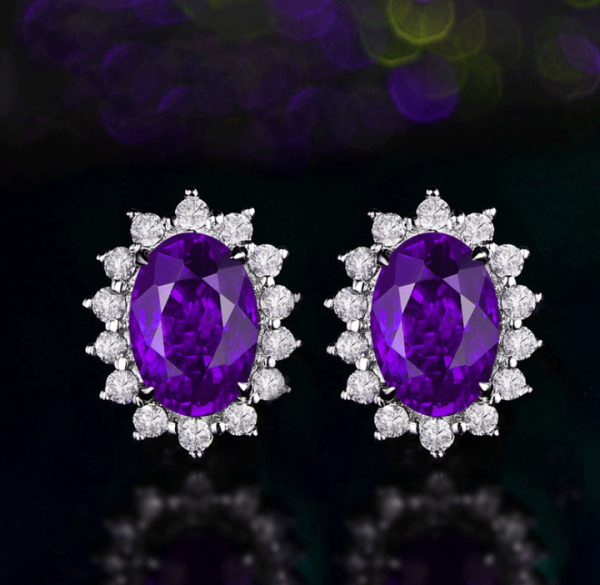 NEW Fashion Oval Stick Earrings Princess Crystal Earrings Jewelry for Women