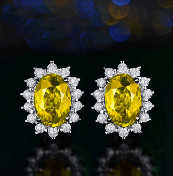 NEW Fashion Oval Stick Earrings Princess Crystal Earrings Jewelry for Women