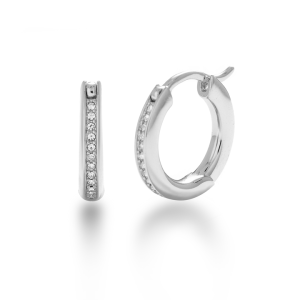 925 Sterling Silver Hoop Earrings with Crystal Rhinestone Stones, Gold Plated Trendy Hoops for Women, Party Jewelry Gift