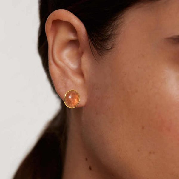 New Fashion Girl Strawberry Crystal Earrings Jewellery Green Tungsten Single Stone Stud Earring