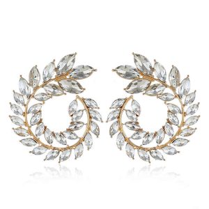 925 Sterling Silver Heart Clip-On Crystal Rhinestone Earrings for Women | Casual Statement Jewelry