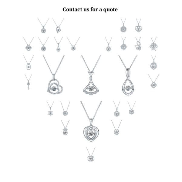 Original 925 Sterling Silver Women's Simple Fashion Water Droplets Pendant Necklace 60D Color Moissanite Fine Chains Wholesale