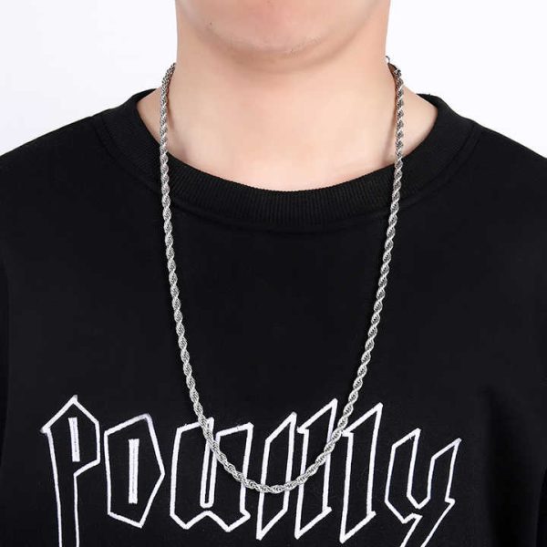 Wholesale 3mm 4mm 5mm 18k Gold Twist Chain Twist Rope Chain Non Tarnish Stainless Steel Gold Silver Necklaces