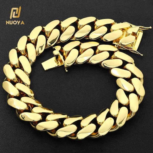 Hip Hop Style 30mm/40mm Personalized Custom Cuban Link Chain Fine Jewelry for Men 14k Gold Plated Cuban Chain Necklace