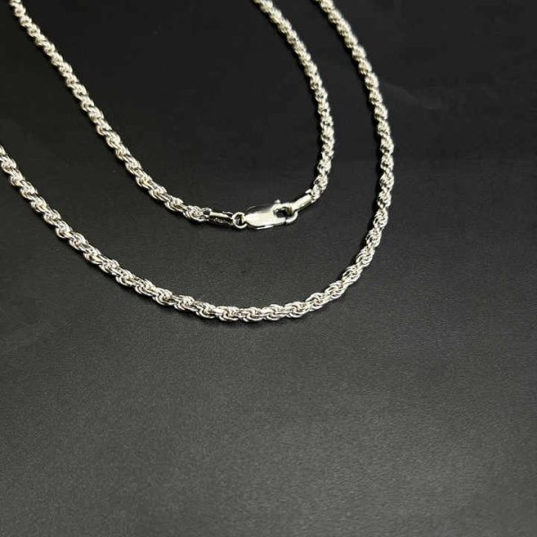 Italian Figaro Cuban Curb Chains Twisted Rope Design Solid 925 Sterling Silver Necklace Unisex Stackable Jewelry for Men Gift