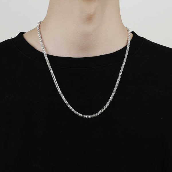 Wholesale Custom 3mm Width 925 Silver Chain Fine Jewelry Chains Silver Chains for Men