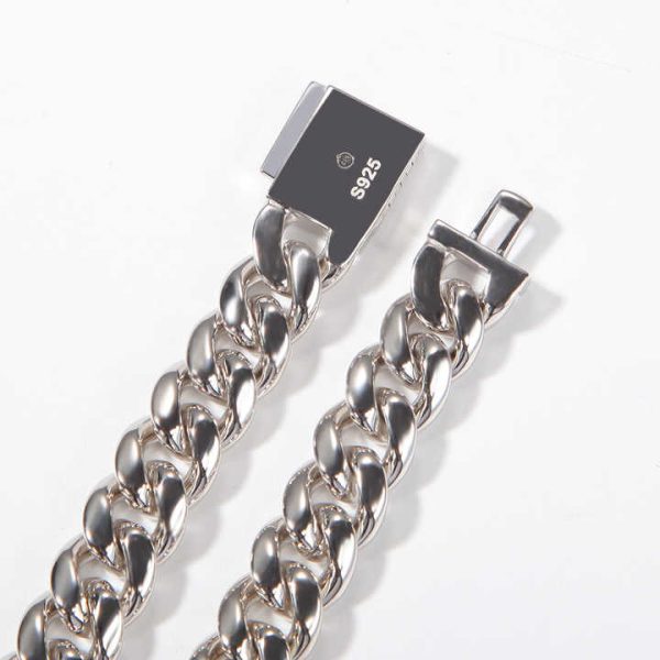 Factory Custom 12mm Cuban Link Chain Real 925 Sterling Silver 18K Gold Plated Hip Hop Fine Jewelry Miami Cuban Link Chain