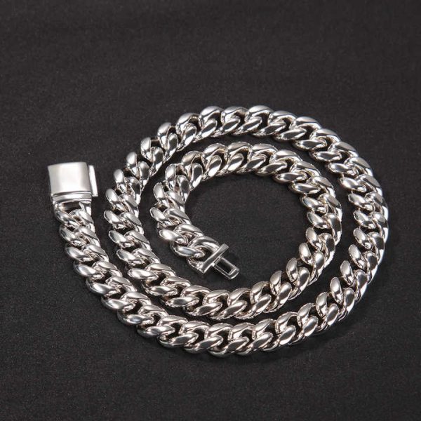 Factory Custom 12mm Cuban Link Chain Real 925 Sterling Silver 18K Gold Plated Hip Hop Fine Jewelry Miami Cuban Link Chain