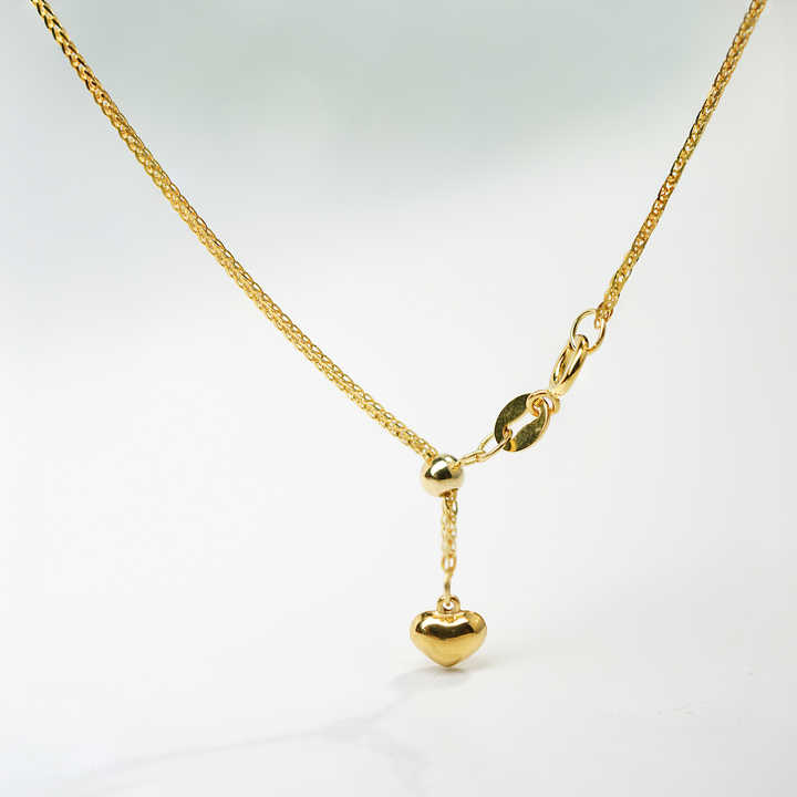 's AU750 18K Solid Gold Chopin Chain Necklace High Quality Customizable Love Gold Chain Adjustable for Weddings Gifts