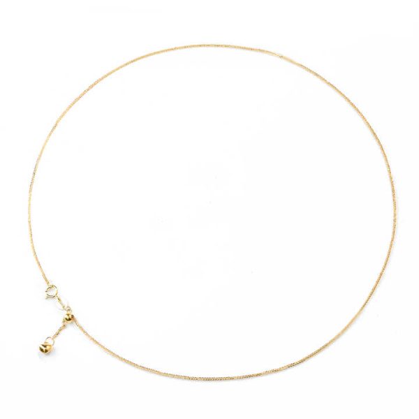 's AU750 18K Solid Gold Chopin Chain Necklace High Quality Customizable Love Gold Chain Adjustable for Weddings Gifts