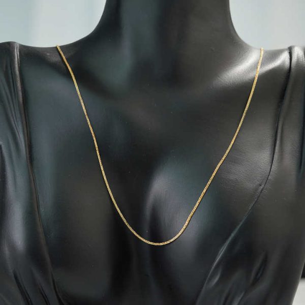 's AU750 18K Solid Gold Chopin Chain Necklace High Quality Customizable Love Gold Chain Adjustable for Weddings Gifts