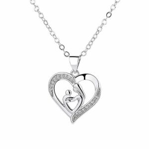2024 High Quality Micro Inlaid Crystal Fashion Creative love Shaped Necklace for Mother's Gift