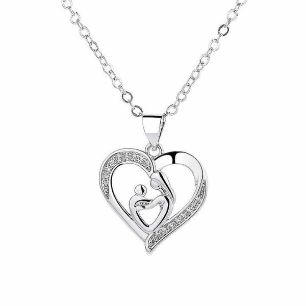 2024 High Quality Micro Inlaid Crystal Fashion Creative love Shaped Necklace for Mother's Gift