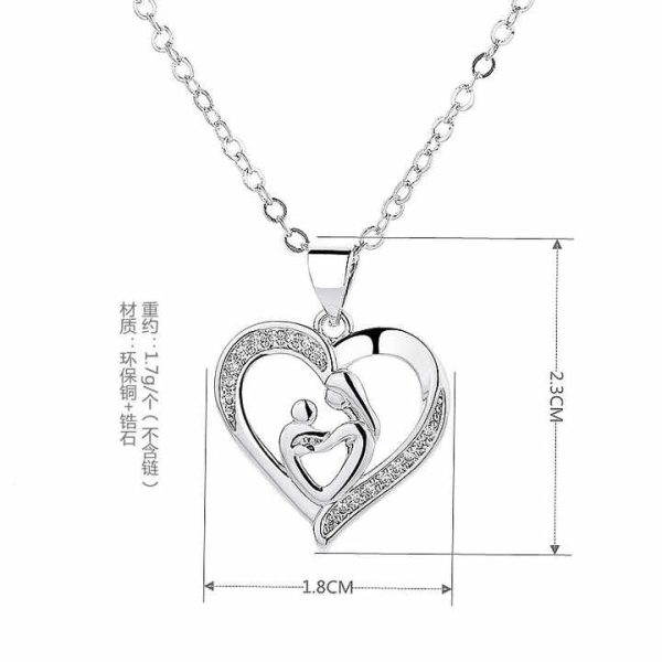 2024 High Quality Micro Inlaid Crystal Fashion Creative love Shaped Necklace for Mother's Gift