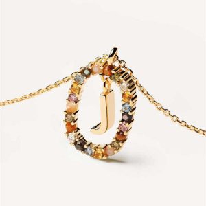 Personalized 26 Initial Alphabet Pendant Necklace 925 Sterling Silver Gold Plated Zirconia Crystal Jewelry for Women