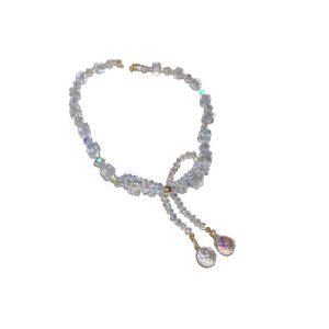 2024 Wholesale Luxury Collarbone Chain Temperament High Grade Necklace Crystal Bow Necklace Fashion Jewelry