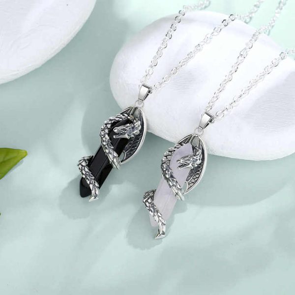 Women Crystal Rose Quartz Jewelry Gemstone Natural Healing Stone Pendant Necklace