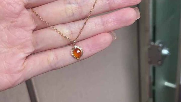 925 Sterling Silver Gold Plated Geometric White Crystal Pendant Necklace for Women - Wedding Engagement Gift Jewelry