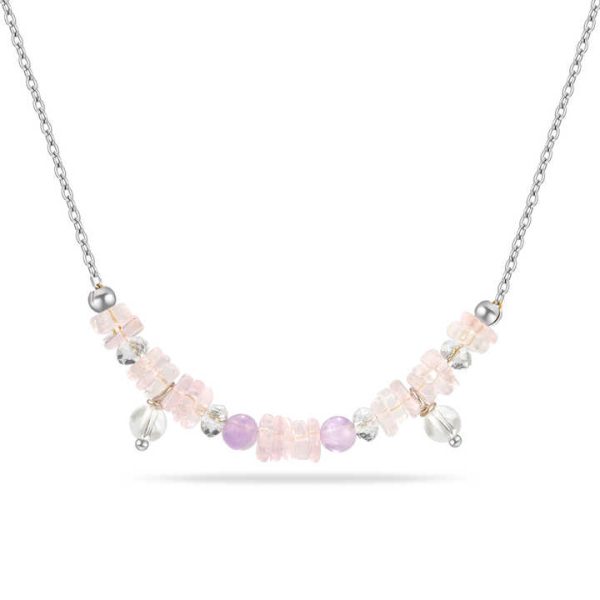 14K Gold 925 Silver Irregular Gemstone Jewelry Rough Stone Raw Rose Quartz Real Crystal Chip Necklace