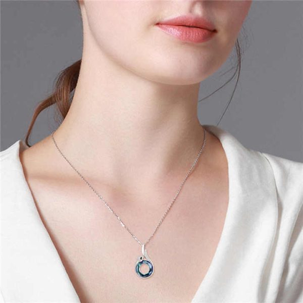 Fine Jewelry Gift 18inch Chain 925 Sterling Silver Crystal Fox Necklace