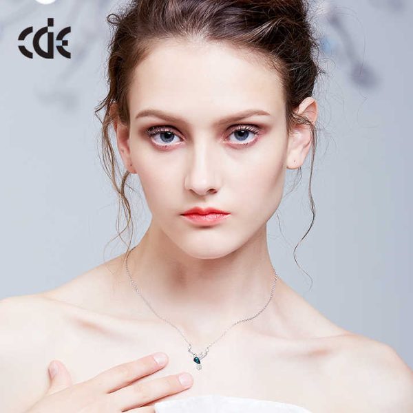 YN0692 Trendy Silver Jewelry Bird Necklace 925 Sterling Silver Animal Jewellery DIY Customized Emerald Crystal Necklace