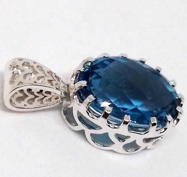 Luxury Custom Crystal Necklace Most Simple Design 925 Sterling Silver Plated Colored CZ Pendant