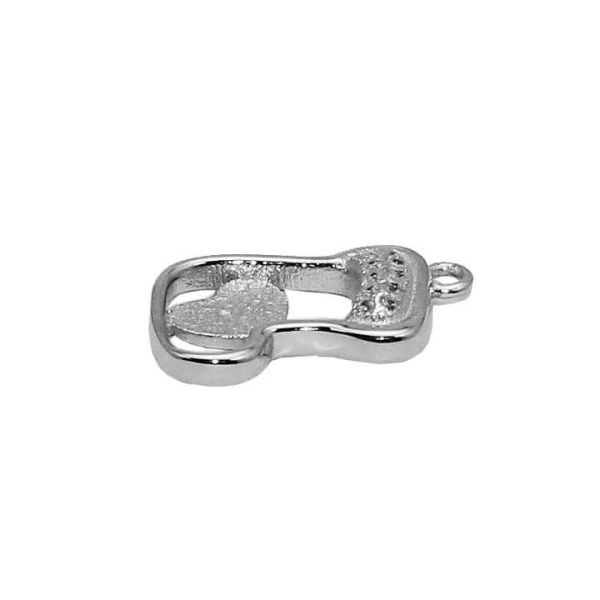 Beadsnice ID30797 925 Sterling Silver Pendant Base Micro Pave Socks Shape Fit Austria Crystal 2808 15.5x12.5mm Bezel Setting