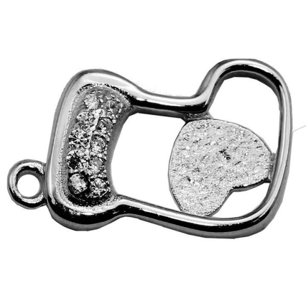 Beadsnice ID30797 925 Sterling Silver Pendant Base Micro Pave Socks Shape Fit Austria Crystal 2808 15.5x12.5mm Bezel Setting