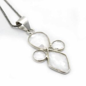 Elegant Look 925 Sterling Silver Pendant Natural Crystal Gemstone Unique Design Handmade Jewelry for Birthday Parties Pendant
