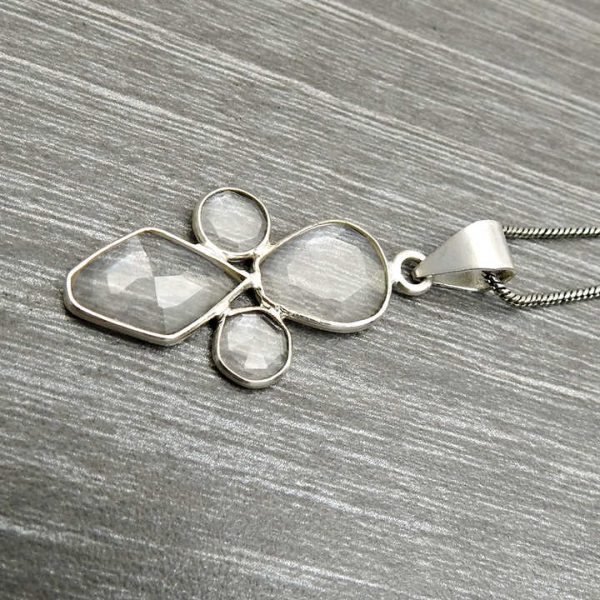 Elegant Look 925 Sterling Silver Pendant Natural Crystal Gemstone Unique Design Handmade Jewelry for Birthday Parties Pendant
