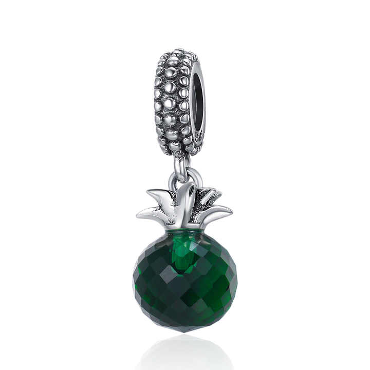 Summer Pineapple Green Crystal Pendant S925 Sterling Silver Spot