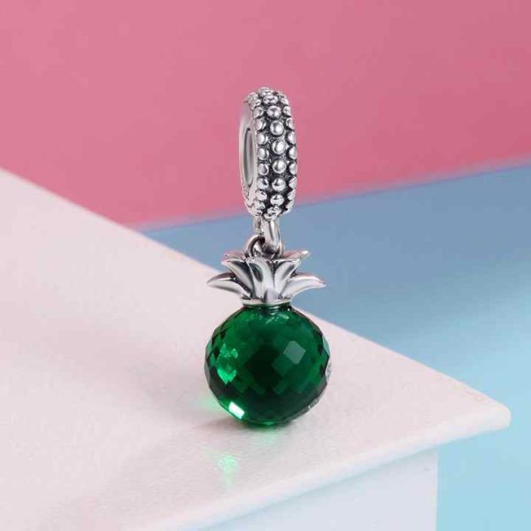 Summer Pineapple Green Crystal Pendant S925 Sterling Silver Spot