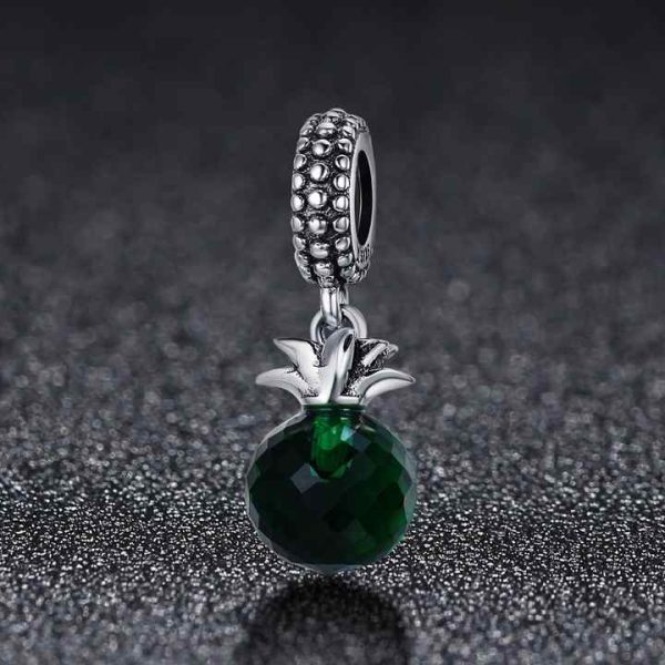 Summer Pineapple Green Crystal Pendant S925 Sterling Silver Spot