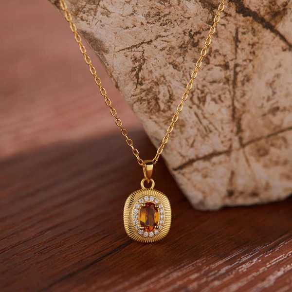 Wholesale S925 Sterling Silver Multicolor Natural Gemstone Pendant Necklace for Women Topaz Amethyst Charms Crystal Pendants