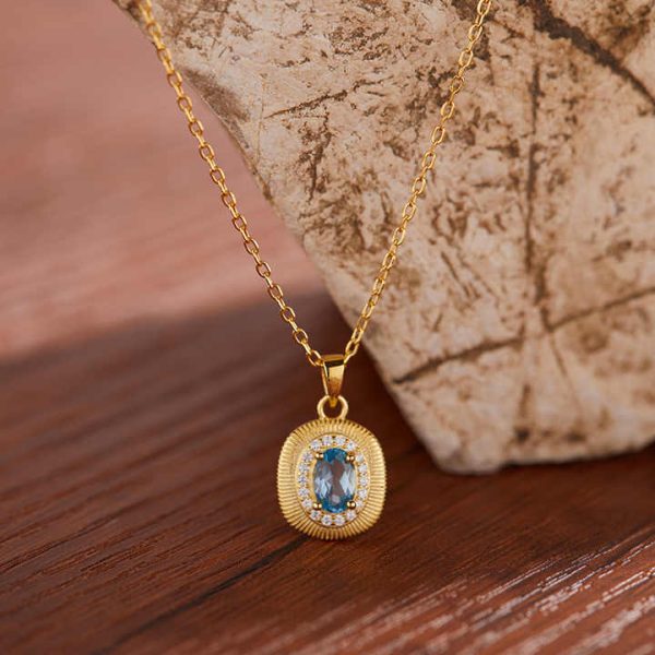 Wholesale S925 Sterling Silver Multicolor Natural Gemstone Pendant Necklace for Women Topaz Amethyst Charms Crystal Pendants