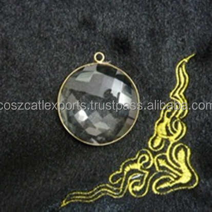Vermeil Gold-925 Sterling Silver Fine Jewelry Pendants & Charms Crystal Gemstone Connector