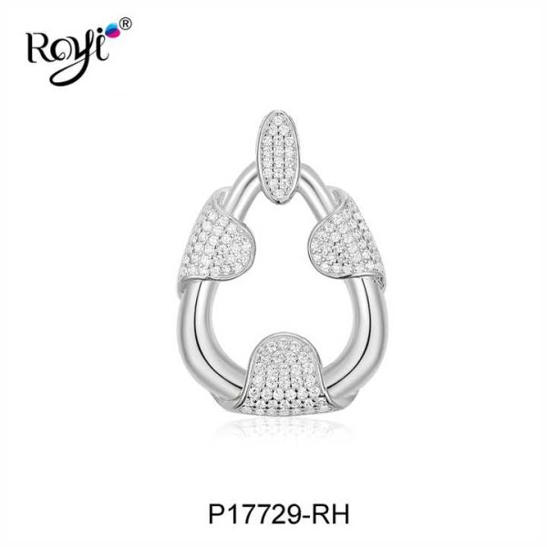 Beautiful Shiny Crystal 3AAA Grade Cubic Zirconia 925 Silver 18K Gold Drop Pendant
