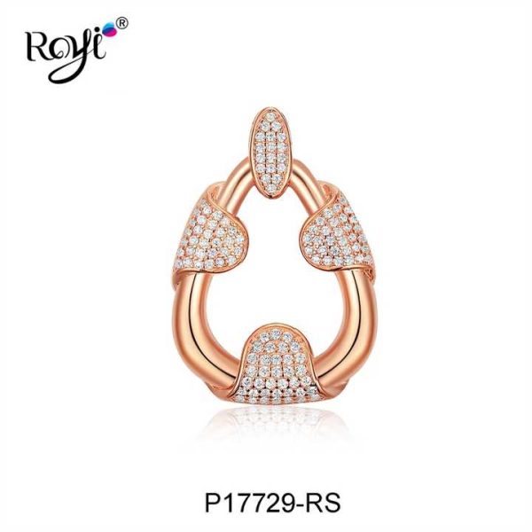 Beautiful Shiny Crystal 3AAA Grade Cubic Zirconia 925 Silver 18K Gold Drop Pendant