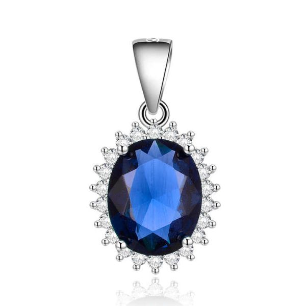 China Wholesale Luxury Gemstone Pendant Jewellery Women 925 Sterling Silver Rhodium Plating Aaa Crystal Stone Pendants