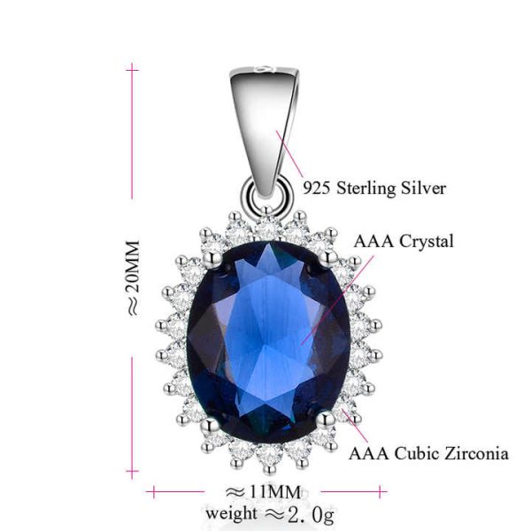 China Wholesale Luxury Gemstone Pendant Jewellery Women 925 Sterling Silver Rhodium Plating Aaa Crystal Stone Pendants