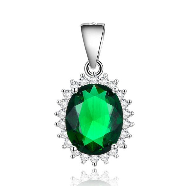 China Wholesale Luxury Gemstone Pendant Jewellery Women 925 Sterling Silver Rhodium Plating Aaa Crystal Stone Pendants