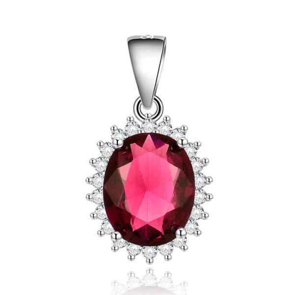 China Wholesale Luxury Gemstone Pendant Jewellery Women 925 Sterling Silver Rhodium Plating Aaa Crystal Stone Pendants