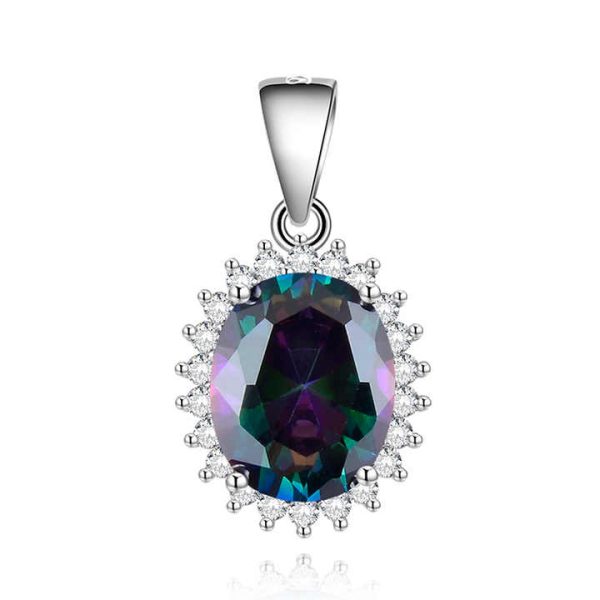 China Wholesale Luxury Gemstone Pendant Jewellery Women 925 Sterling Silver Rhodium Plating Aaa Crystal Stone Pendants